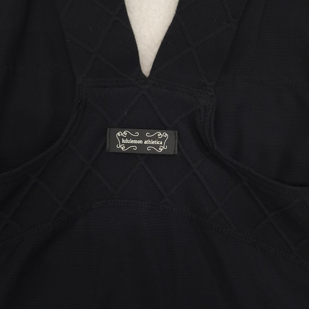 vtg Lululemon Tank Top Black Size 4 Baby Doll V-Neck Yoga Gym Athletic Y2K - Picture 3 of 9